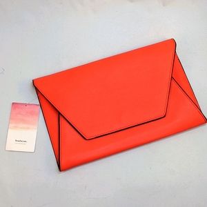 Zara by Trafaluc Neon Orange vegan clutch